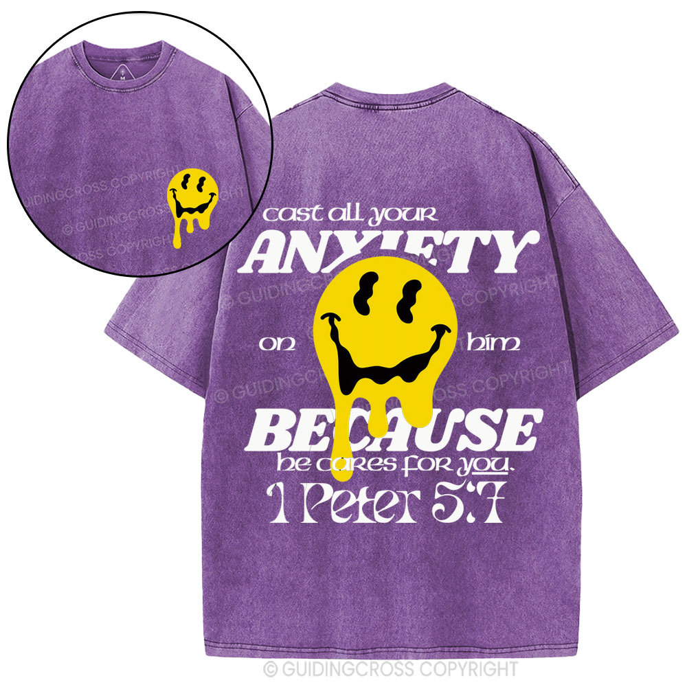 Cast All Your Anxiety On Him Christian Washed T-Shirt