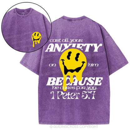 Cast All Your Anxiety On Him Christian Washed T-Shirt