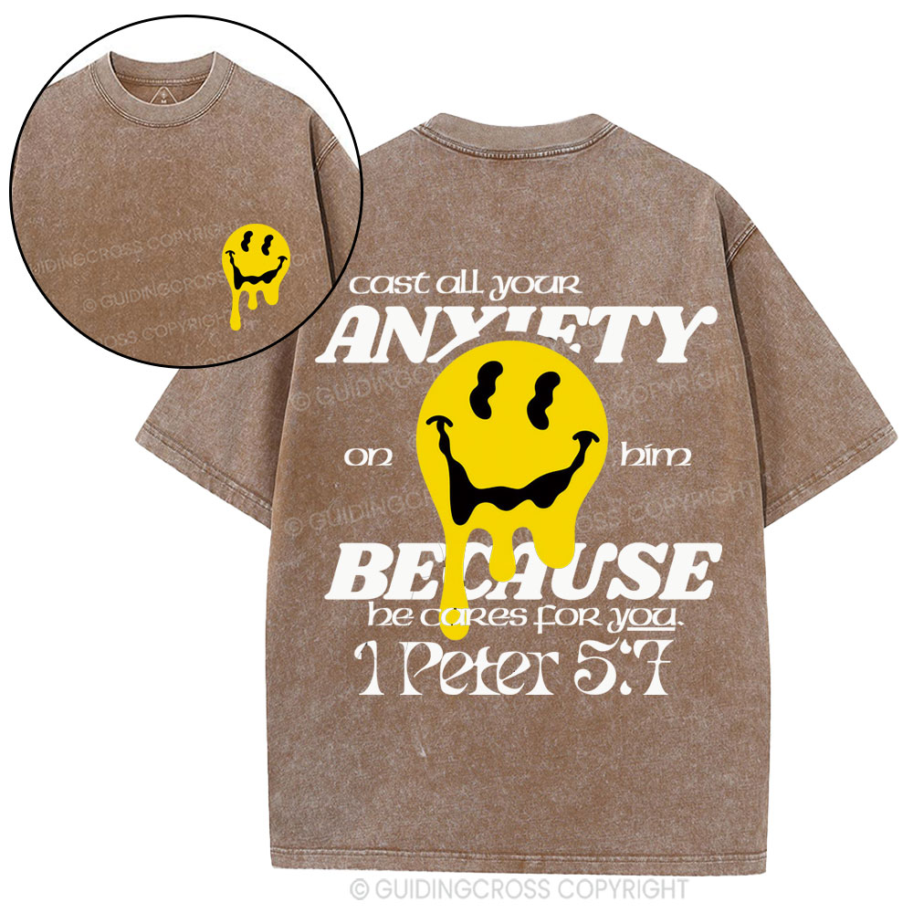 Cast All Your Anxiety On Him Christian Washed T-Shirt