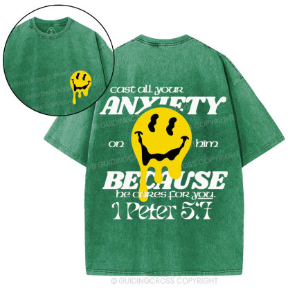 Cast All Your Anxiety On Him Christian Washed T-Shirt