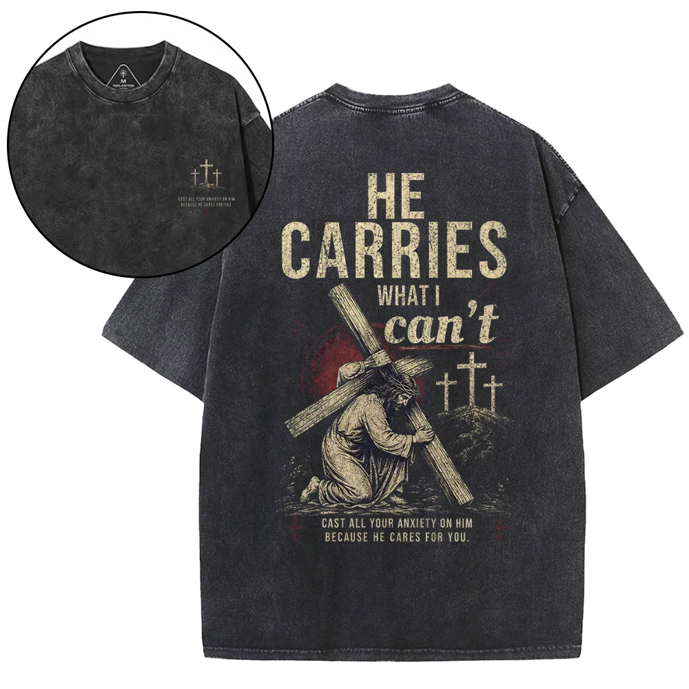 Cast All Your Anxiety On Him Christian Washed T-Shirt