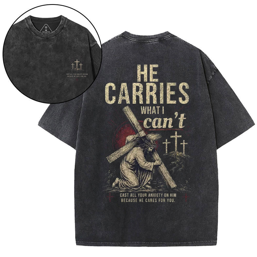 Cast All Your Anxiety On Him Christian Washed T-Shirt