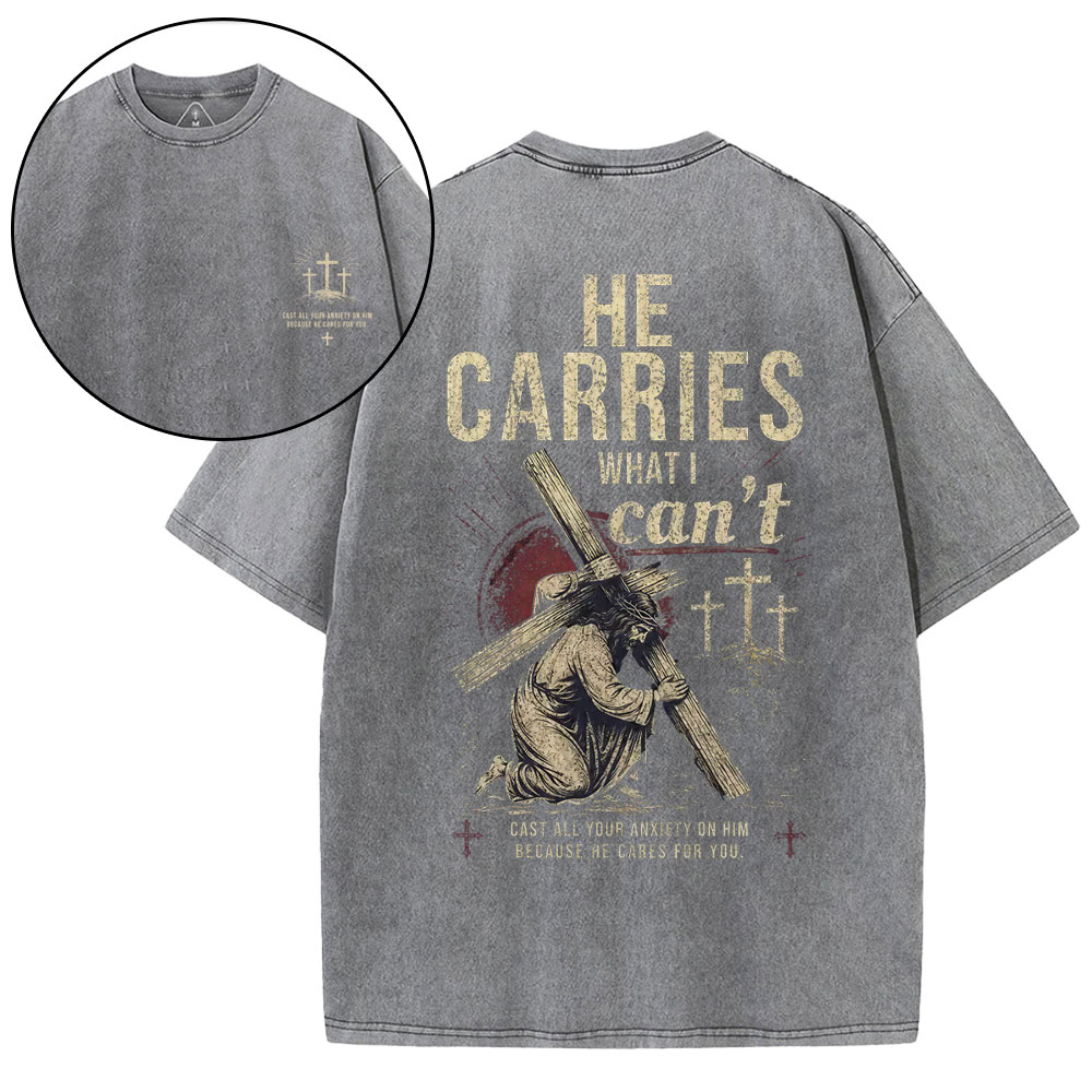 Cast All Your Anxiety On Him Christian Washed T-Shirt