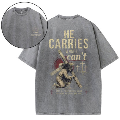 Cast All Your Anxiety On Him Christian Washed T-Shirt