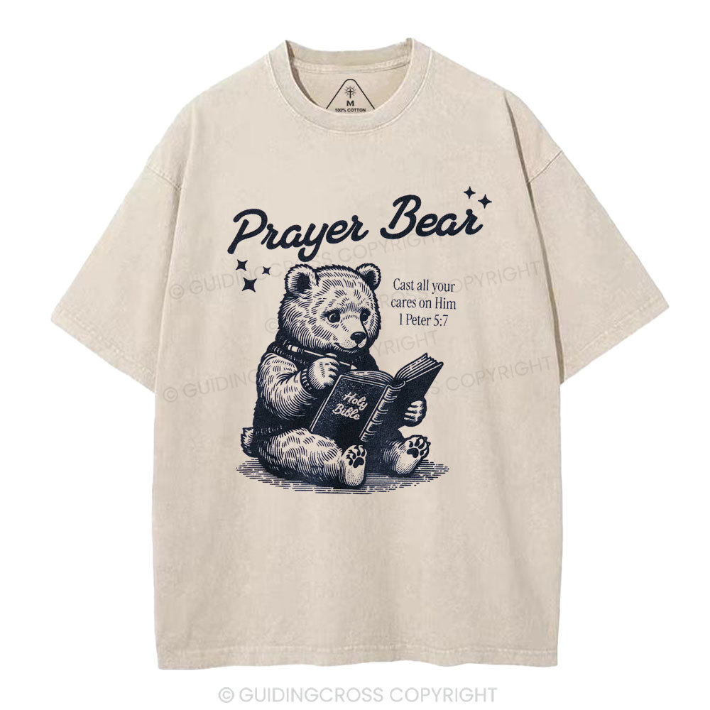 Cast All Your Cares On Him Christian Washed T-Shirt