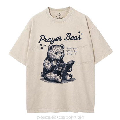 Cast All Your Cares On Him Christian Washed T-Shirt