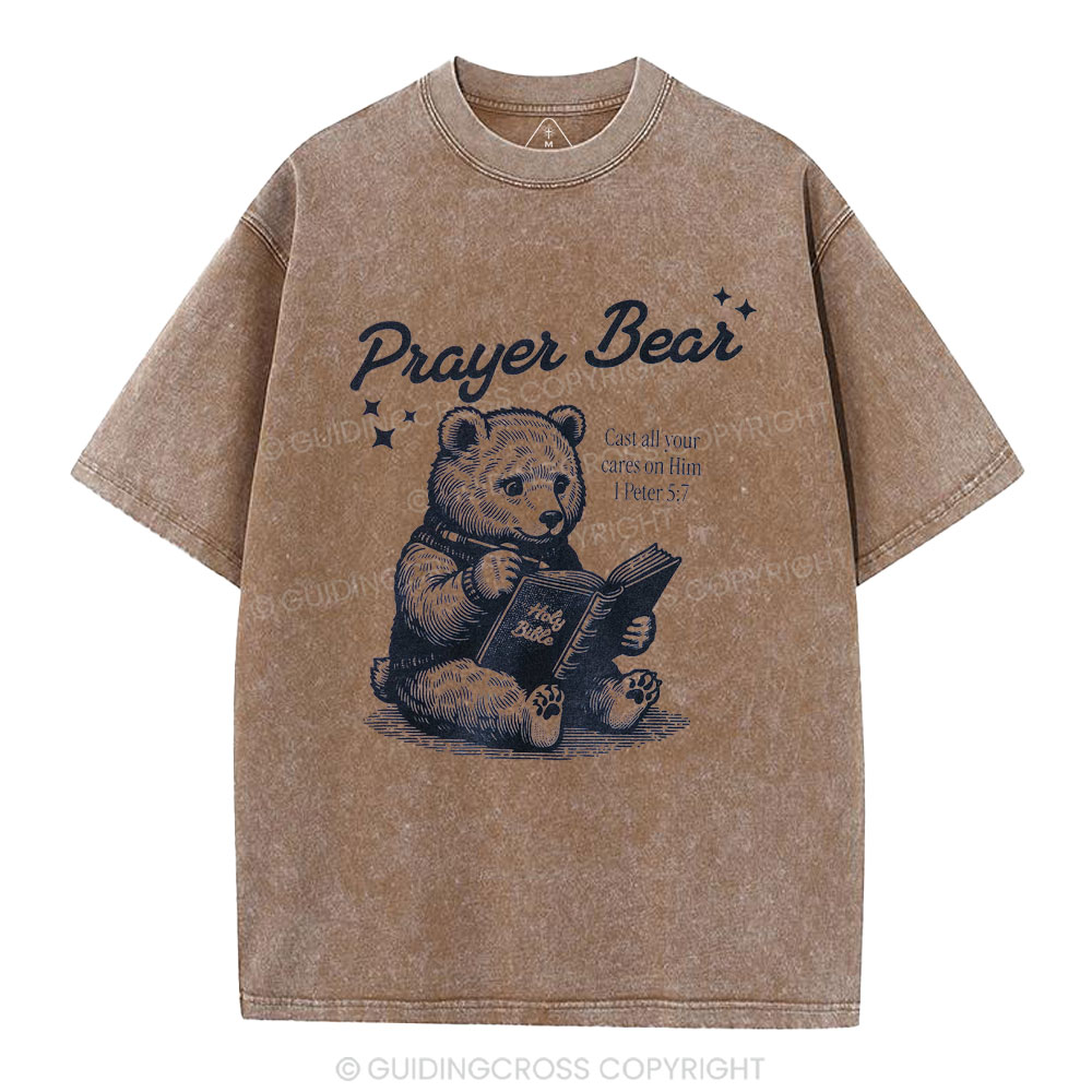 Cast All Your Cares On Him Christian Washed T-Shirt