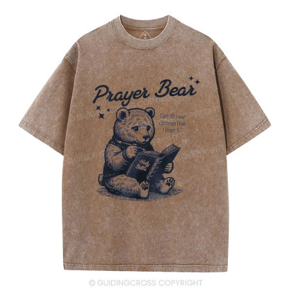 Cast All Your Cares On Him Christian Washed T-Shirt