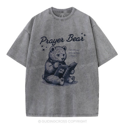 Cast All Your Cares On Him Christian Washed T-Shirt