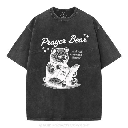 Cast All Your Cares On Him Christian Washed T-Shirt