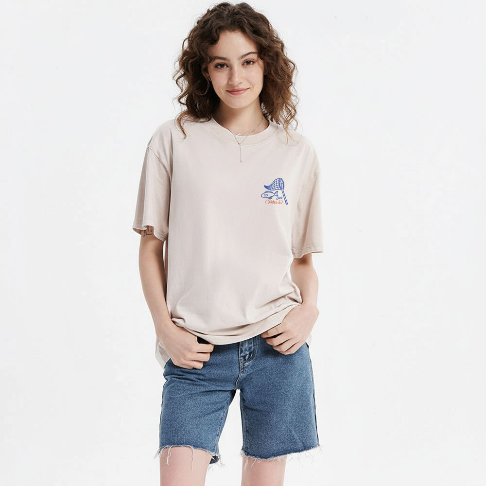 Cast All Your Cares On The Lord Christian Washed T-Shirt