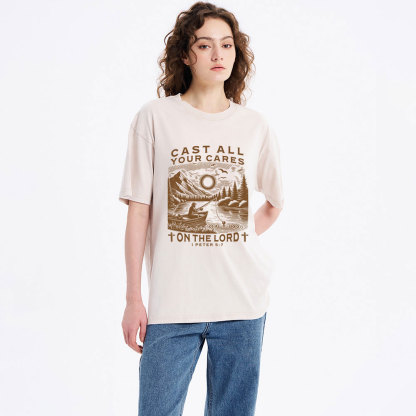 Cast All Your Cares On The World Christian Washed T-Shirt