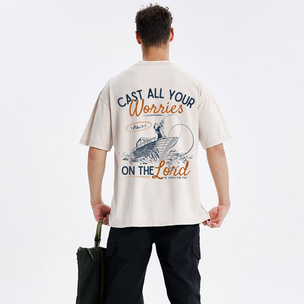Cast All Your Worries On The Lord Christian Washed T-Shirt