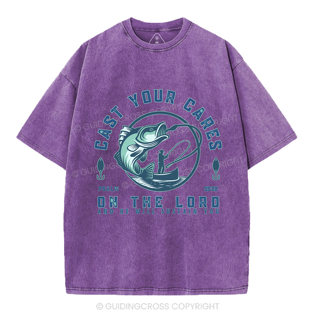 Cast Your Cares On The Lord Christian Washed T-Shirt