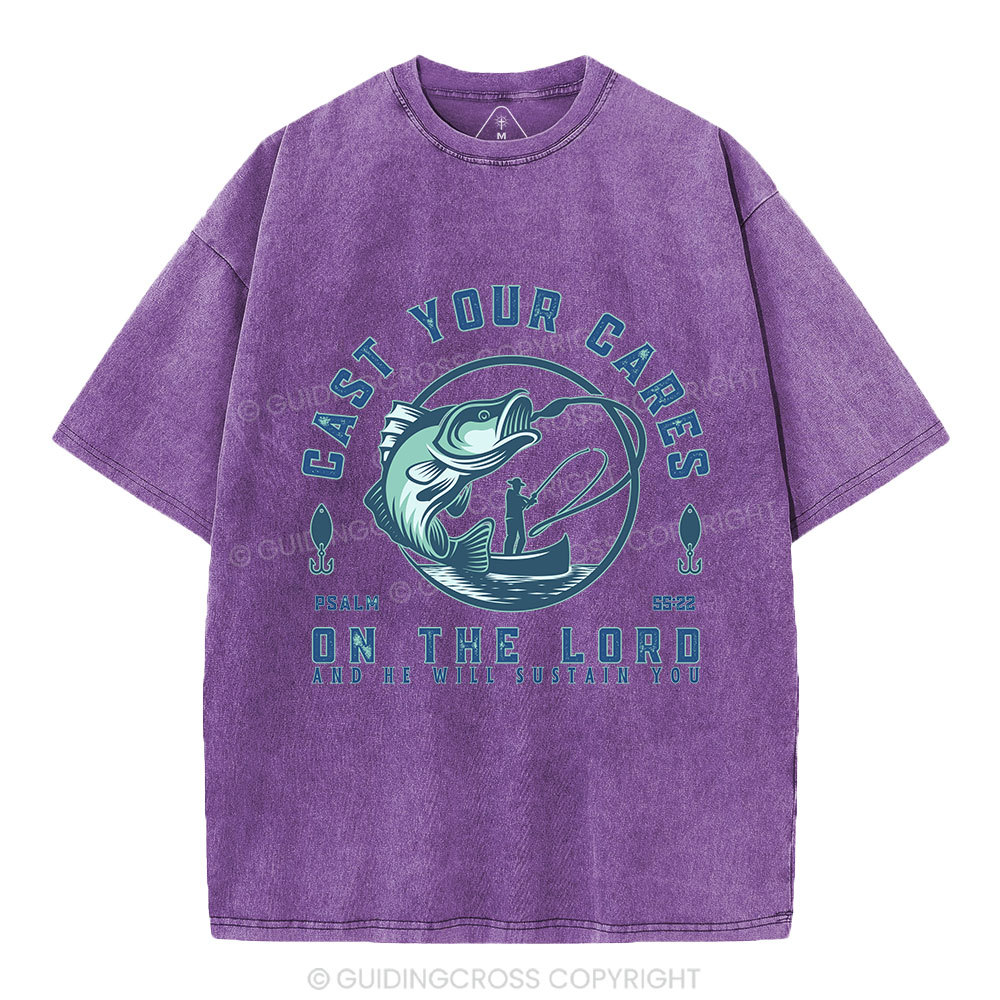 Cast Your Cares On The Lord Christian Washed T-Shirt