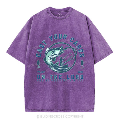 Cast Your Cares On The Lord Christian Washed T-Shirt