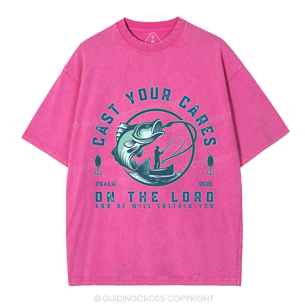 Cast Your Cares On The Lord Christian Washed T-Shirt