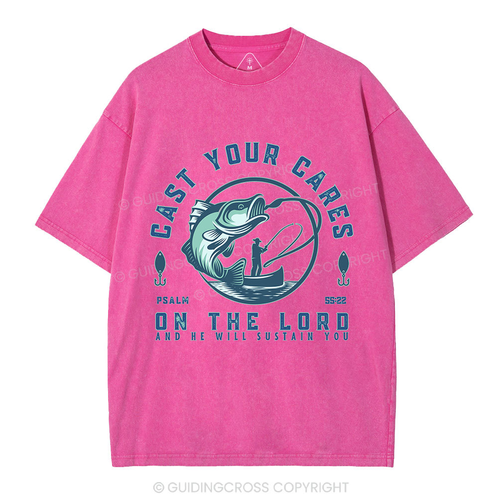 Cast Your Cares On The Lord Christian Washed T-Shirt