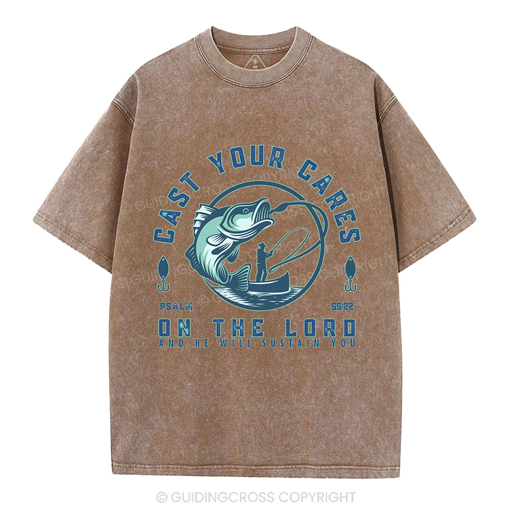Cast Your Cares On The Lord Christian Washed T-Shirt