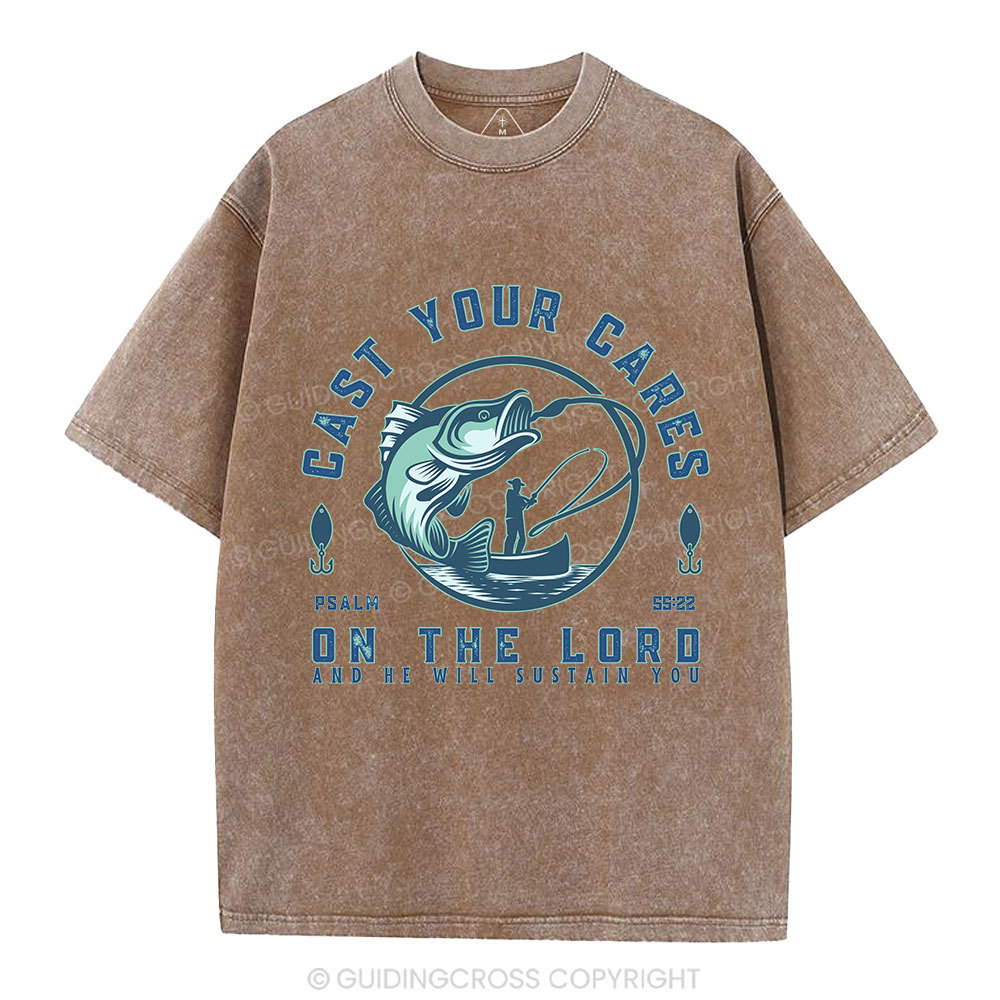 Cast Your Cares On The Lord Christian Washed T-Shirt