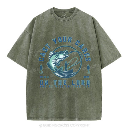Cast Your Cares On The Lord Christian Washed T-Shirt