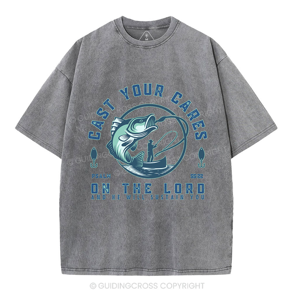 Cast Your Cares On The Lord Christian Washed T-Shirt