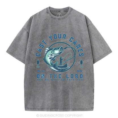 Cast Your Cares On The Lord Christian Washed T-Shirt