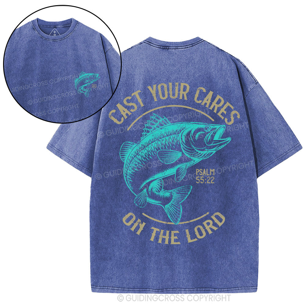 Cast Your Cares On The Lord Christian Washed T-Shirt