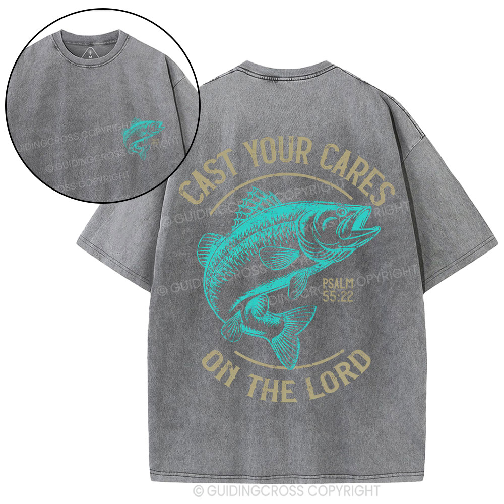 Cast Your Cares On The Lord Christian Washed T-Shirt