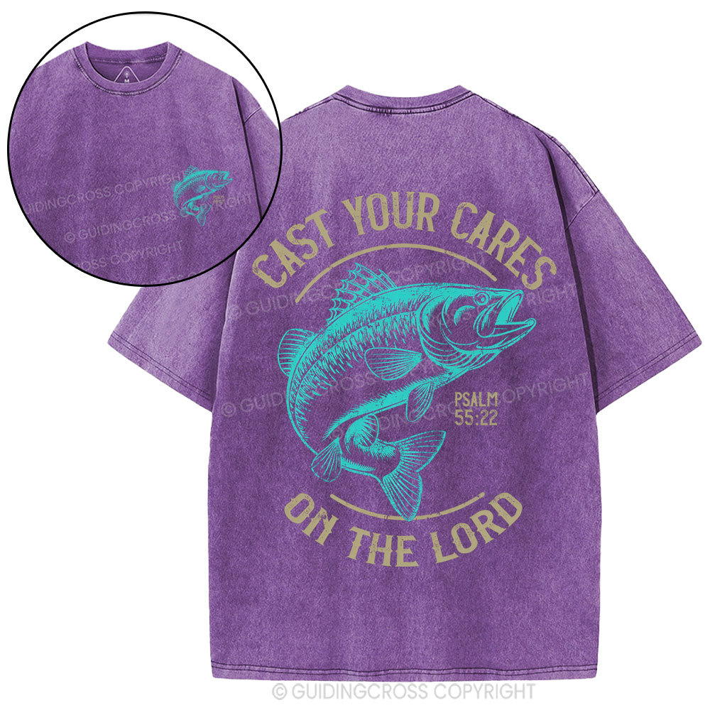 Cast Your Cares On The Lord Christian Washed T-Shirt