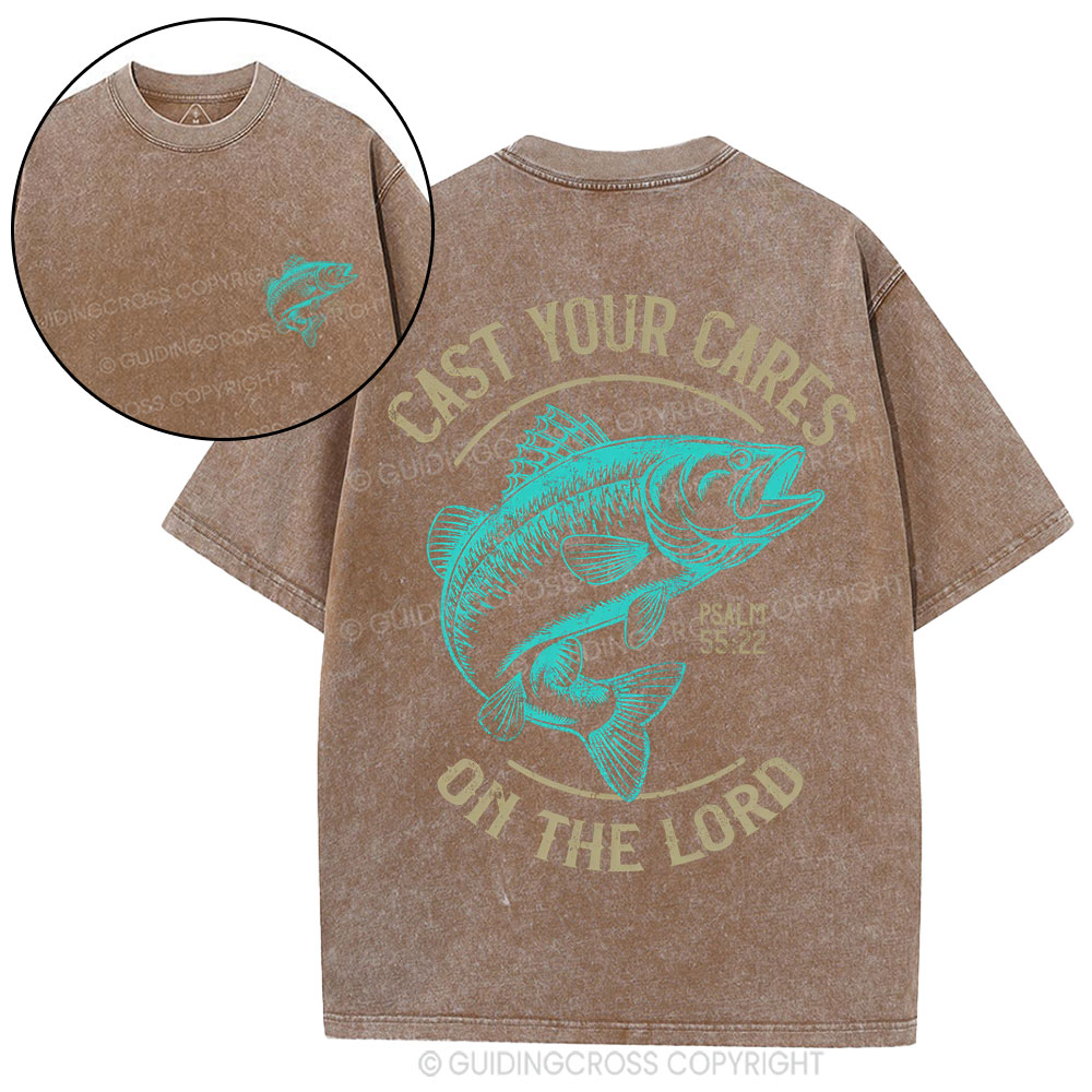 Cast Your Cares On The Lord Christian Washed T-Shirt