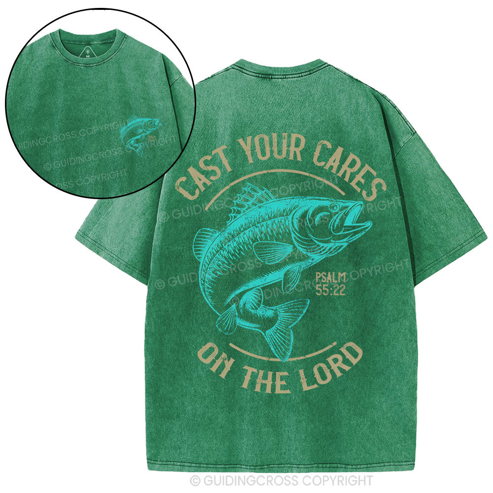Cast Your Cares On The Lord Christian Washed T-Shirt
