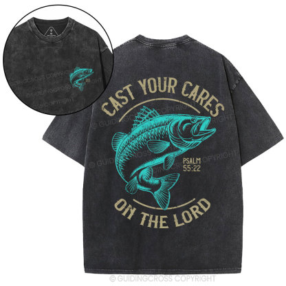 Cast Your Cares On The Lord Christian Washed T-Shirt