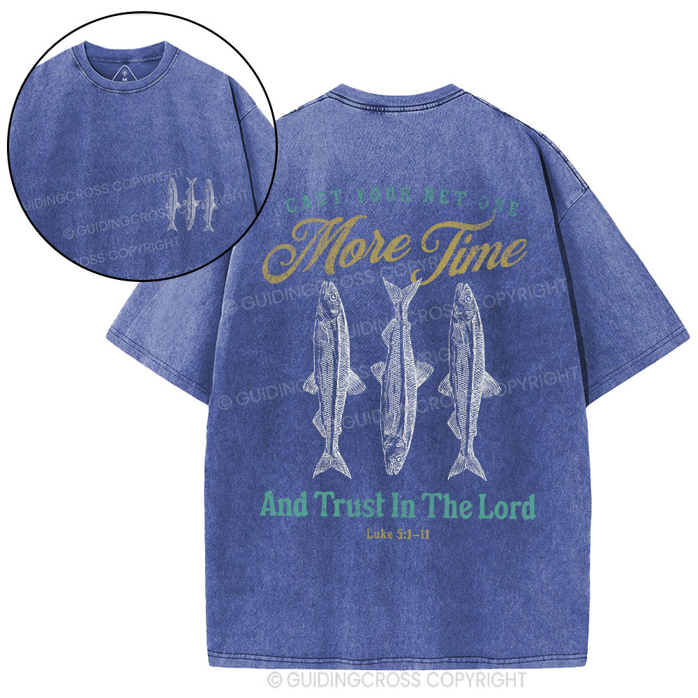 Cast Your Net One More Time Christian Washed T-Shirt