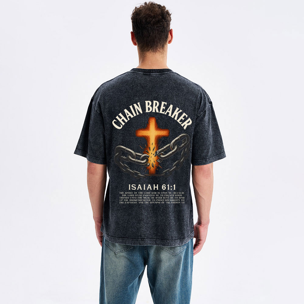 Chain Breaker Christian Washed T-Shirt