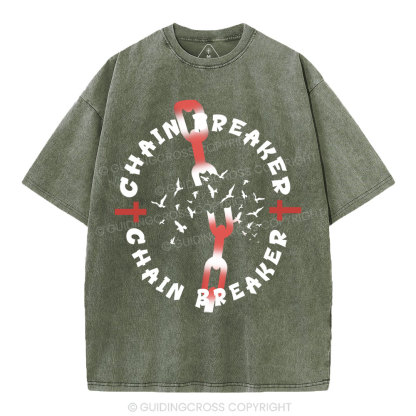 Chain Breaker Christian Washed T-Shirt