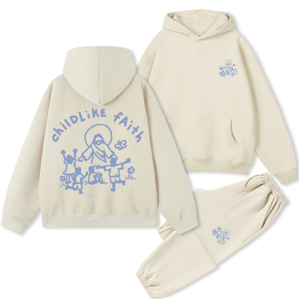 Child Like Faith Christian Premium Fleece Hoodie Set