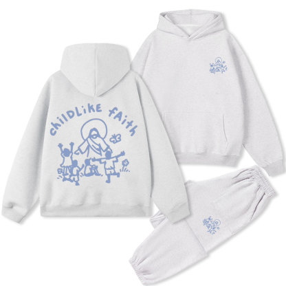 Child Like Faith Christian Premium Fleece Hoodie Set