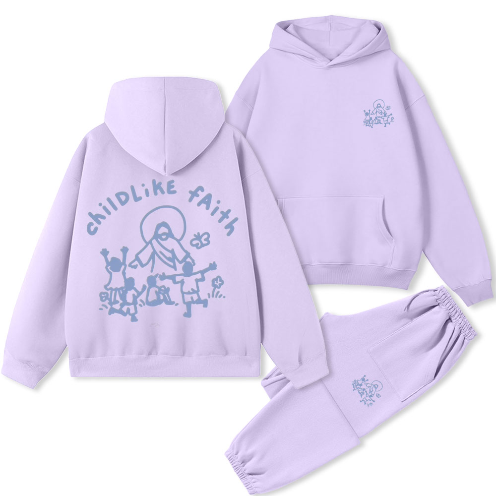 Child Like Faith Christian Premium Fleece Hoodie Set