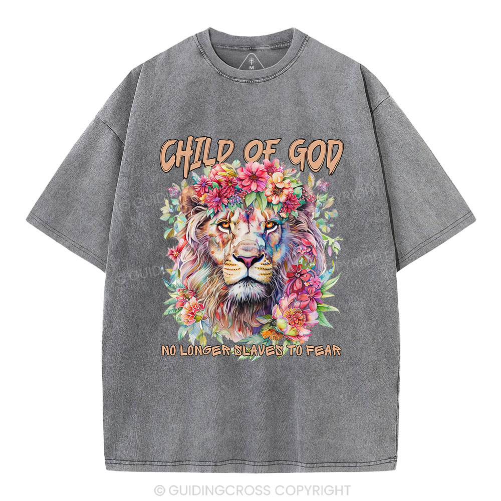 Child Of God Boho Lion Christian Washed T-Shirt