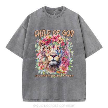 Child Of God Boho Lion Christian Washed T-Shirt