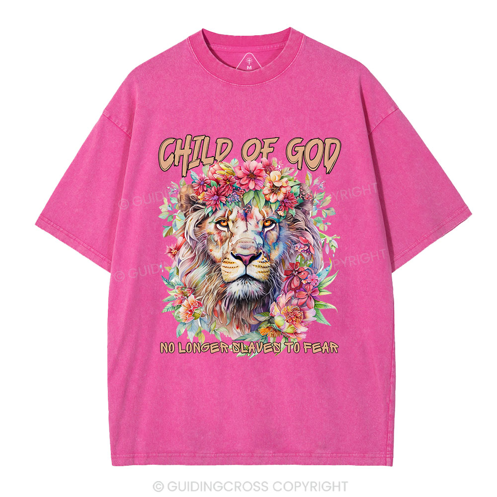Child Of God Boho Lion Christian Washed T-Shirt