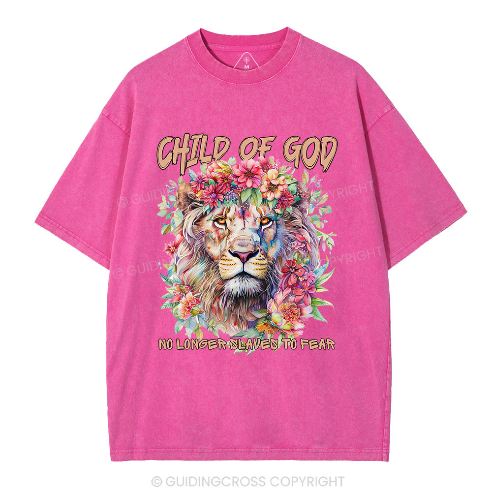Child Of God Boho Lion Christian Washed T-Shirt