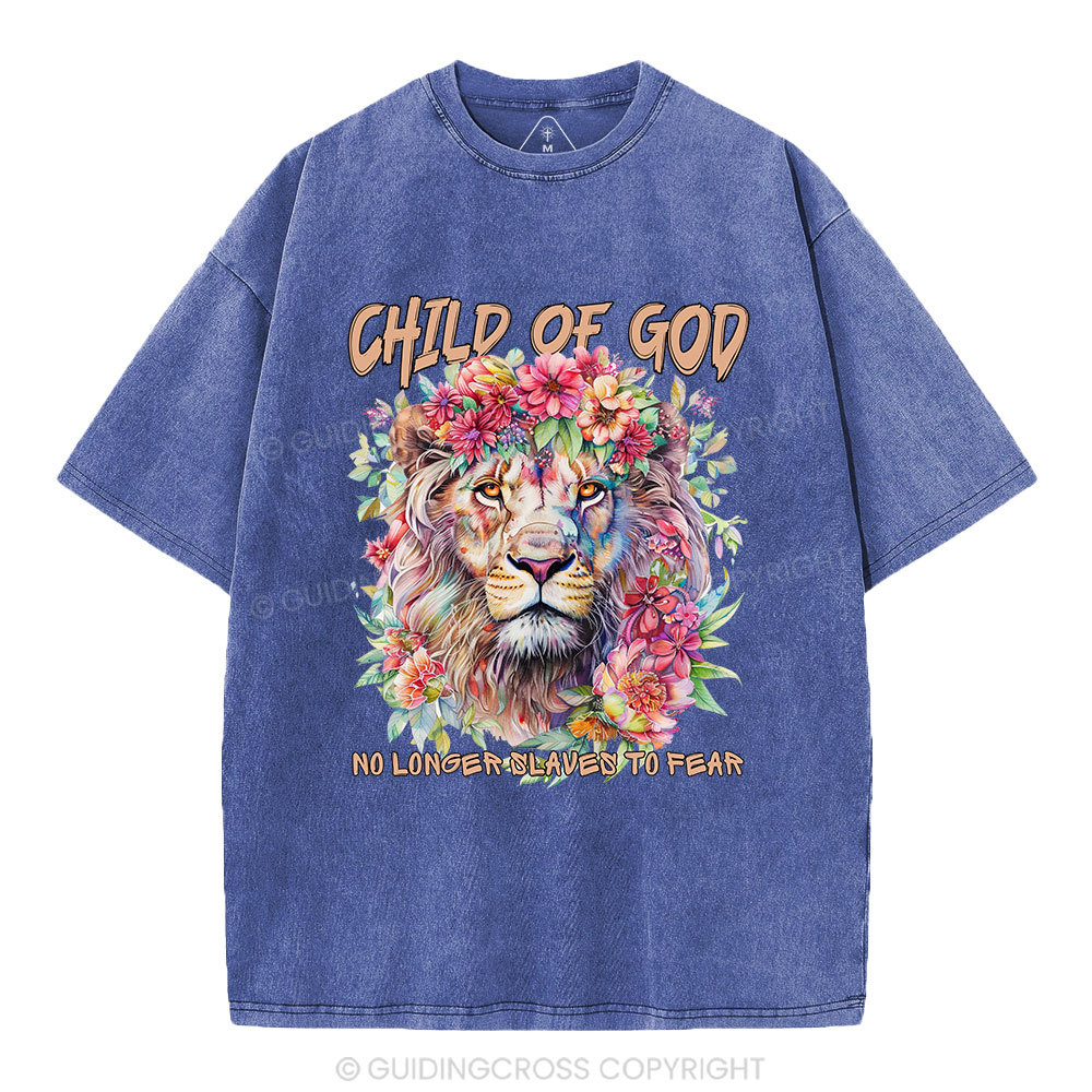 Child Of God Boho Lion Christian Washed T-Shirt