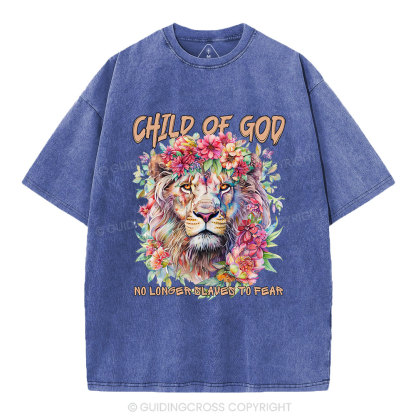 Child Of God Boho Lion Christian Washed T-Shirt