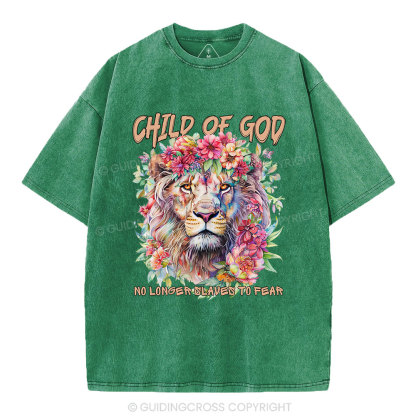 Child Of God Boho Lion Christian Washed T-Shirt