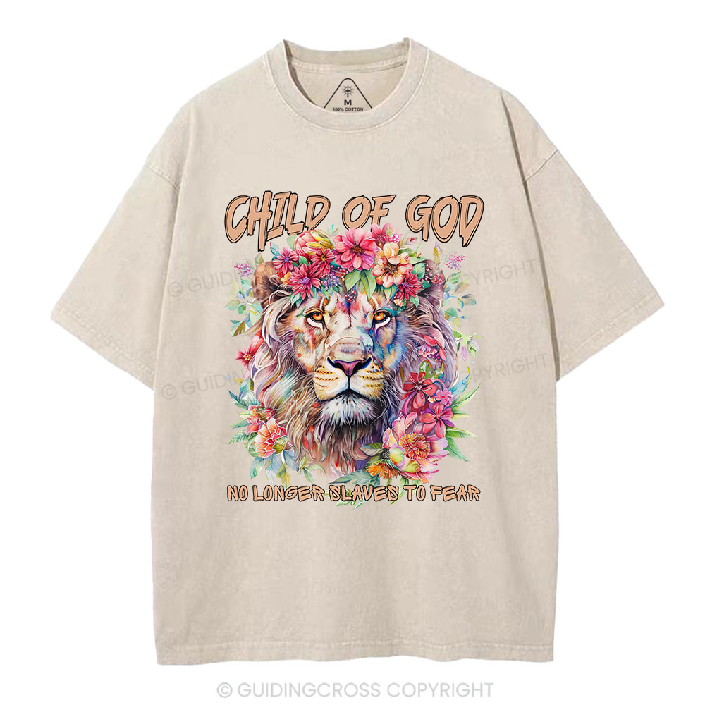 Child Of God Boho Lion Christian Washed T-Shirt