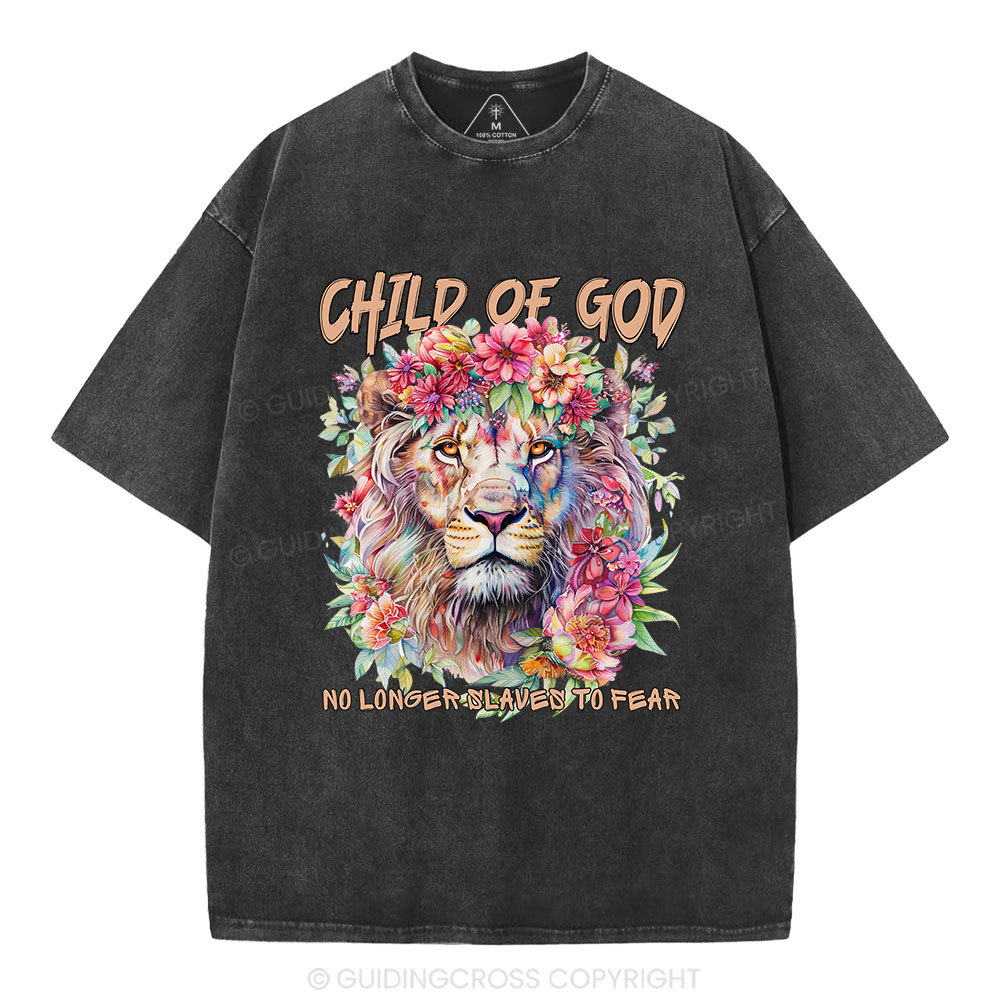 Child Of God Boho Lion Christian Washed T-Shirt