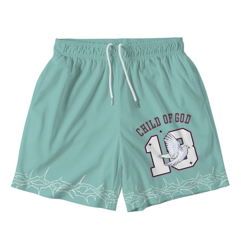 Child Of God Christian Brown Mesh Shorts
