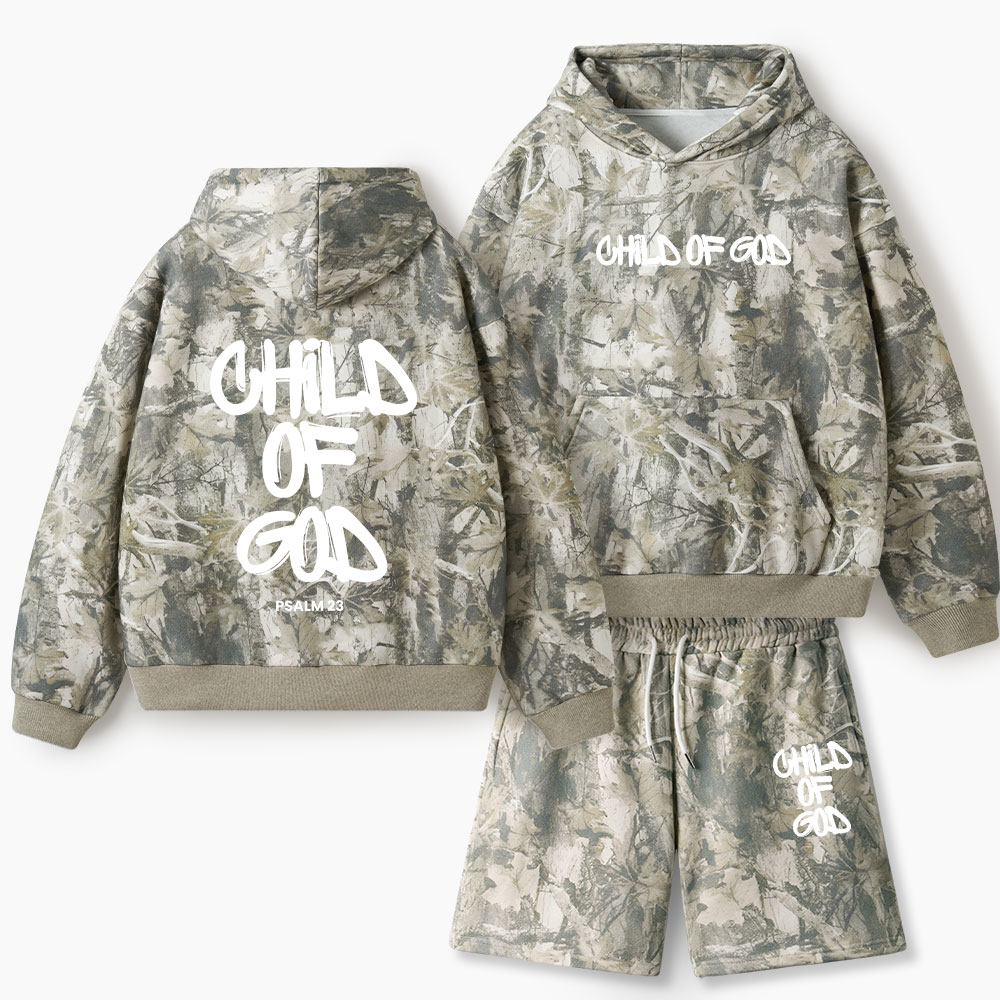 Child Of God Christian Camo Fleece Hoodie Set